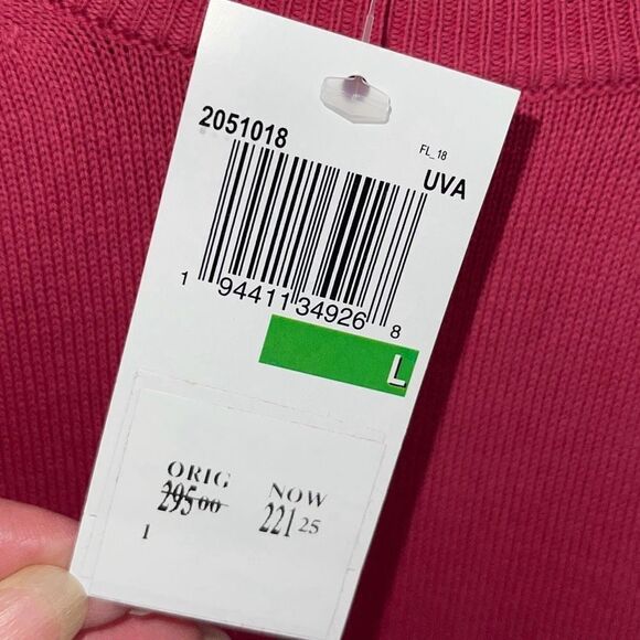 Altea Men’s  Knit Long Sleeve Crew Neck Pullover Sweater Pink Size Large NWT - Picture 8 of 11